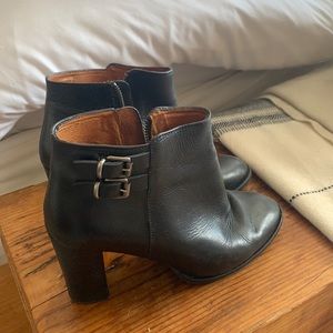 Madewell Black ankle bootie with buckle detailing